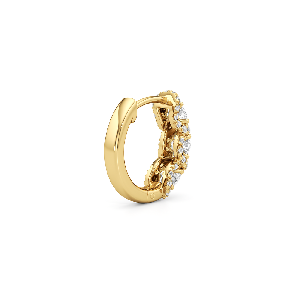 The Fulton Half Hoops with 18KT Yellow Gold / Lab / 1 Cut Diamond in 14KT Yellow Gold / Lab / 1 view 5
