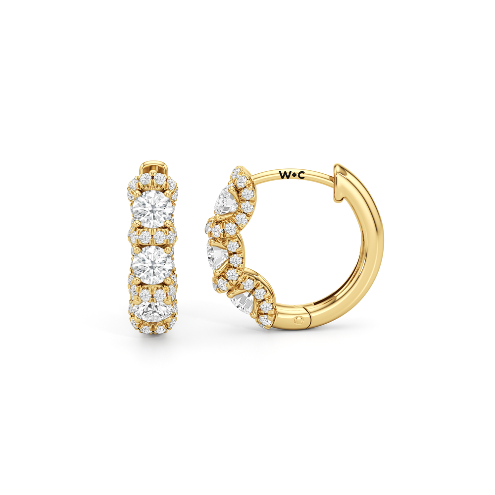 The Fulton Half Hoops with 18KT Yellow Gold / Lab / 1 Cut Diamond in 14KT Yellow Gold / Lab / 1 view 6
