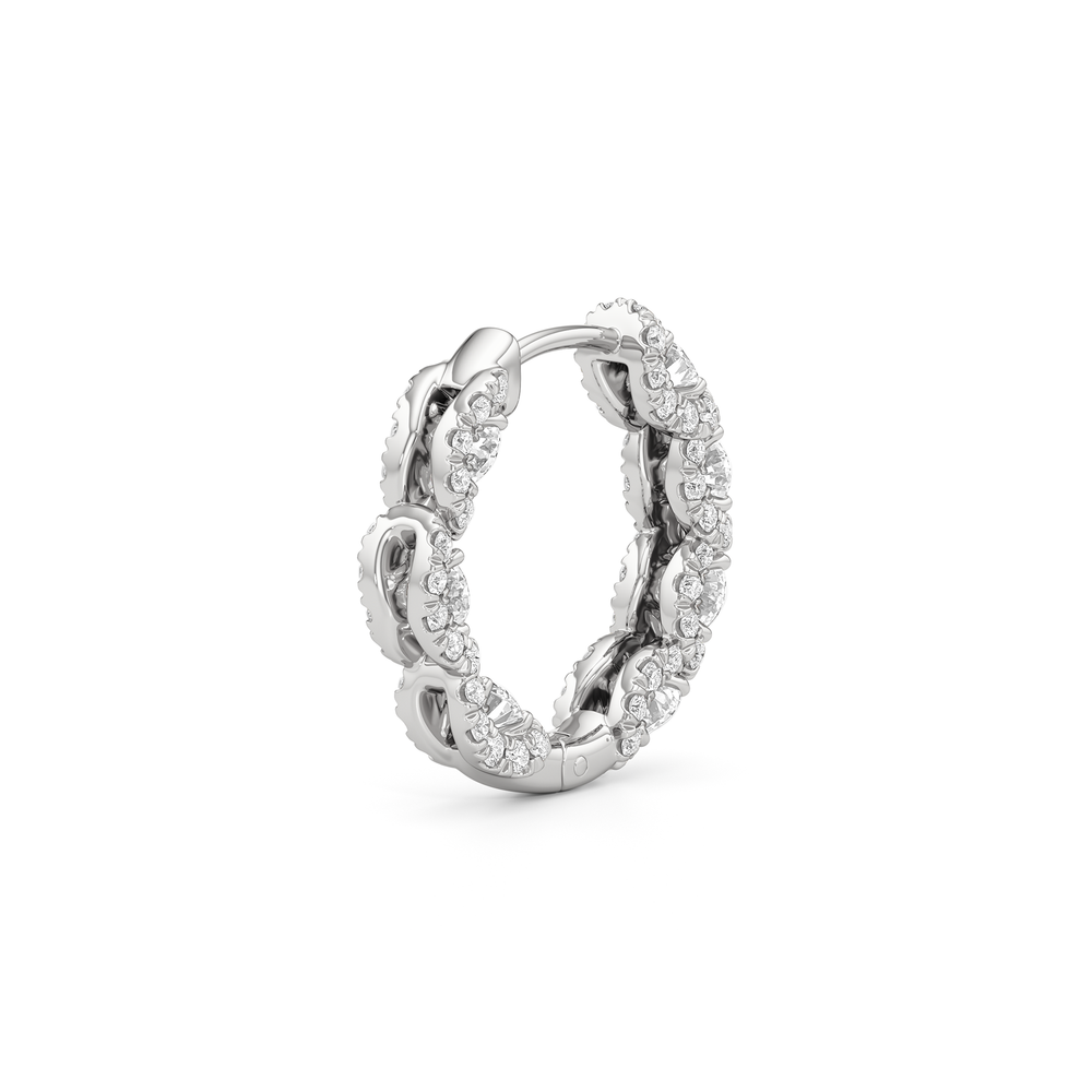 The Fulton Hoops with Platinum / Lab / 2 1/10 Cut Diamond in 14KT Platinum / Lab / 2 1/10 view 5
