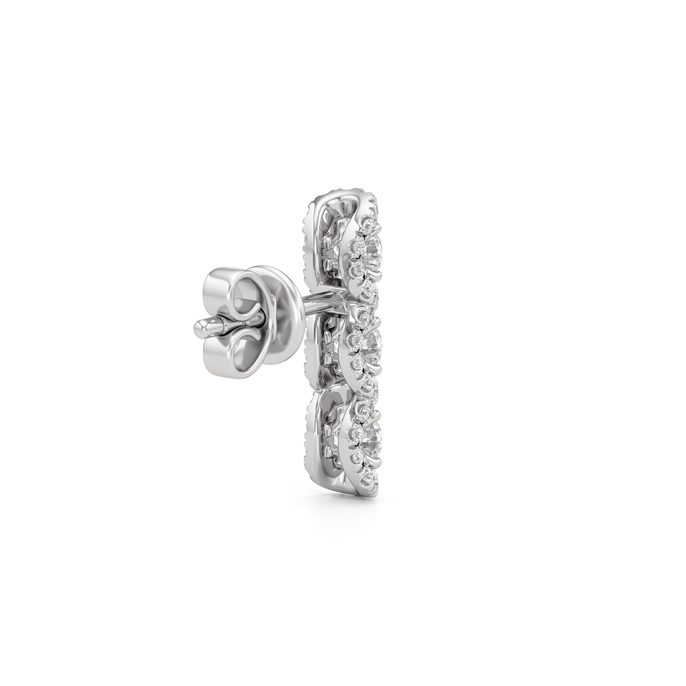 The Fulton Drop Studs with Platinum / Lab / 1 Cut Diamond in 14KT Platinum / Lab / 1 view 5
