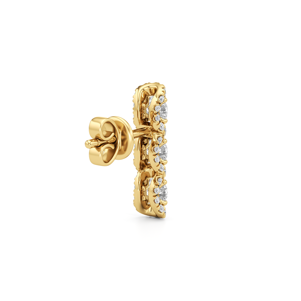 The Fulton Drop Studs with 18KT Yellow Gold / Lab / 1 Cut Diamond in 14KT Yellow Gold / Lab / 1 view 5
