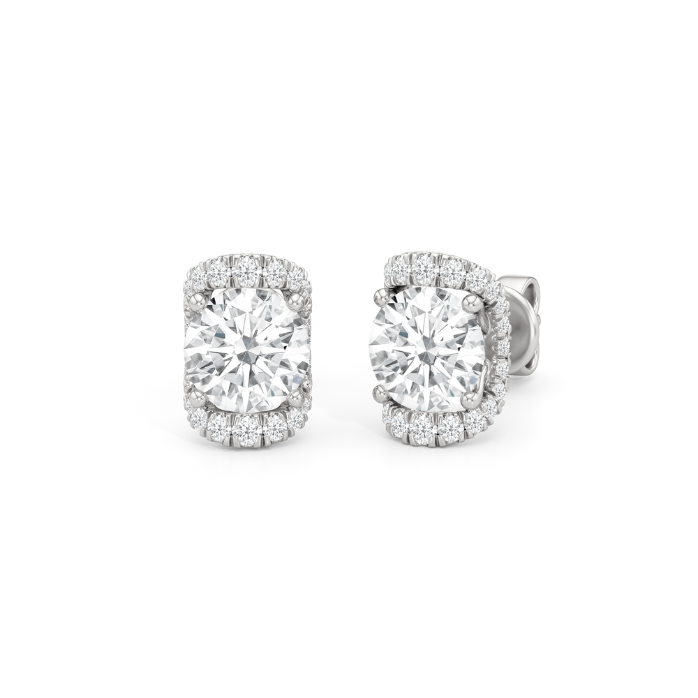 The Fulton Studs with Platinum / Lab / 2 1/4 Cut Diamond in 14KT Platinum / Lab / 2 1/4 view 2
