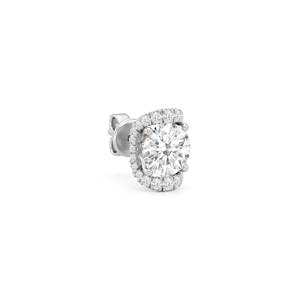 The Fulton Studs with Platinum / Lab / 2 1/4 Cut Diamond in 14KT Platinum / Lab / 2 1/4 view 4
