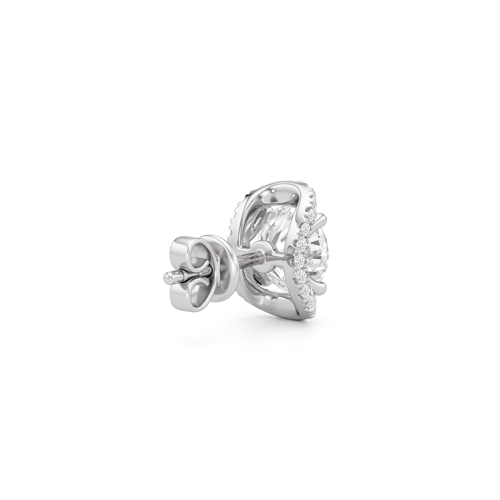 The Fulton Studs with Platinum / Lab / 2 1/4 Cut Diamond in 14KT Platinum / Lab / 2 1/4 view 5
