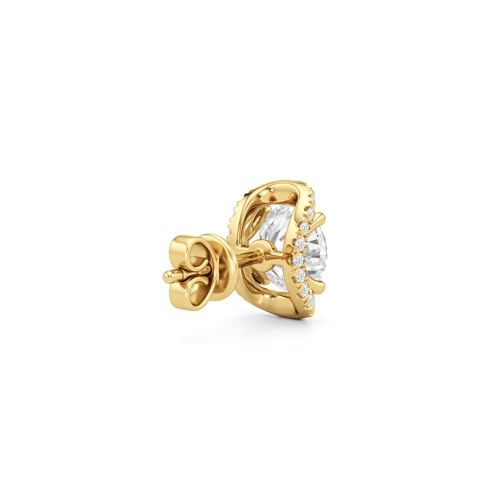 The Fulton Studs with 18KT Yellow Gold / Lab / 2 1/4 Cut Diamond in 14KT Yellow Gold / Lab / 2 1/4 view 5
