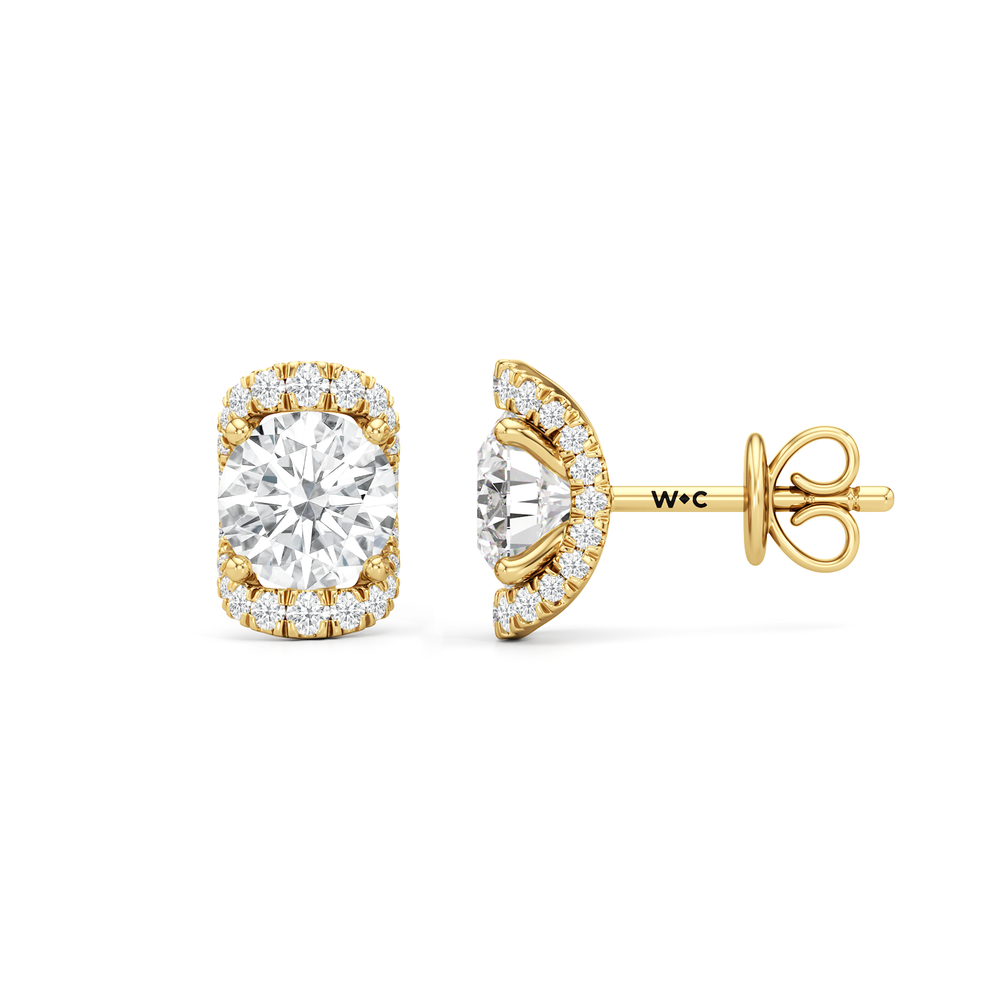 The Fulton Studs with 18KT Yellow Gold / Lab / 2 1/4 Cut Diamond in 14KT Yellow Gold / Lab / 2 1/4 view 6
