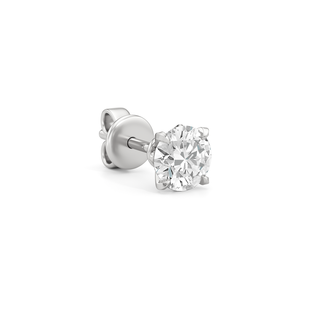 The W Studs with 18KT White Gold / Lab / 2 Cut Diamond in 14KT White Gold / Lab / 2 view 6
