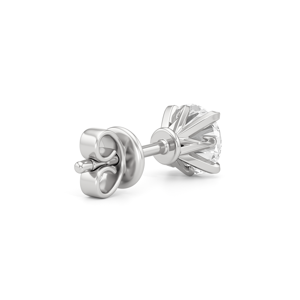 The W Studs with 18KT White Gold / Lab / 2 Cut Diamond in 14KT White Gold / Lab / 2 view 7
