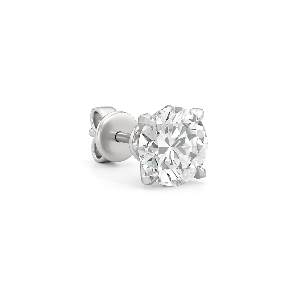 The W Studs with 18KT White Gold / Lab / 4 Cut Diamond in 14KT White Gold / Lab / 4 view 6
