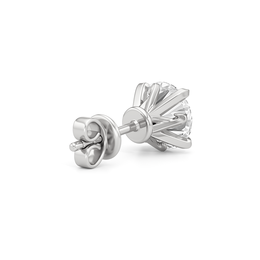 The W Studs with 18KT White Gold / Lab / 4 Cut Diamond in 14KT White Gold / Lab / 4 view 7

