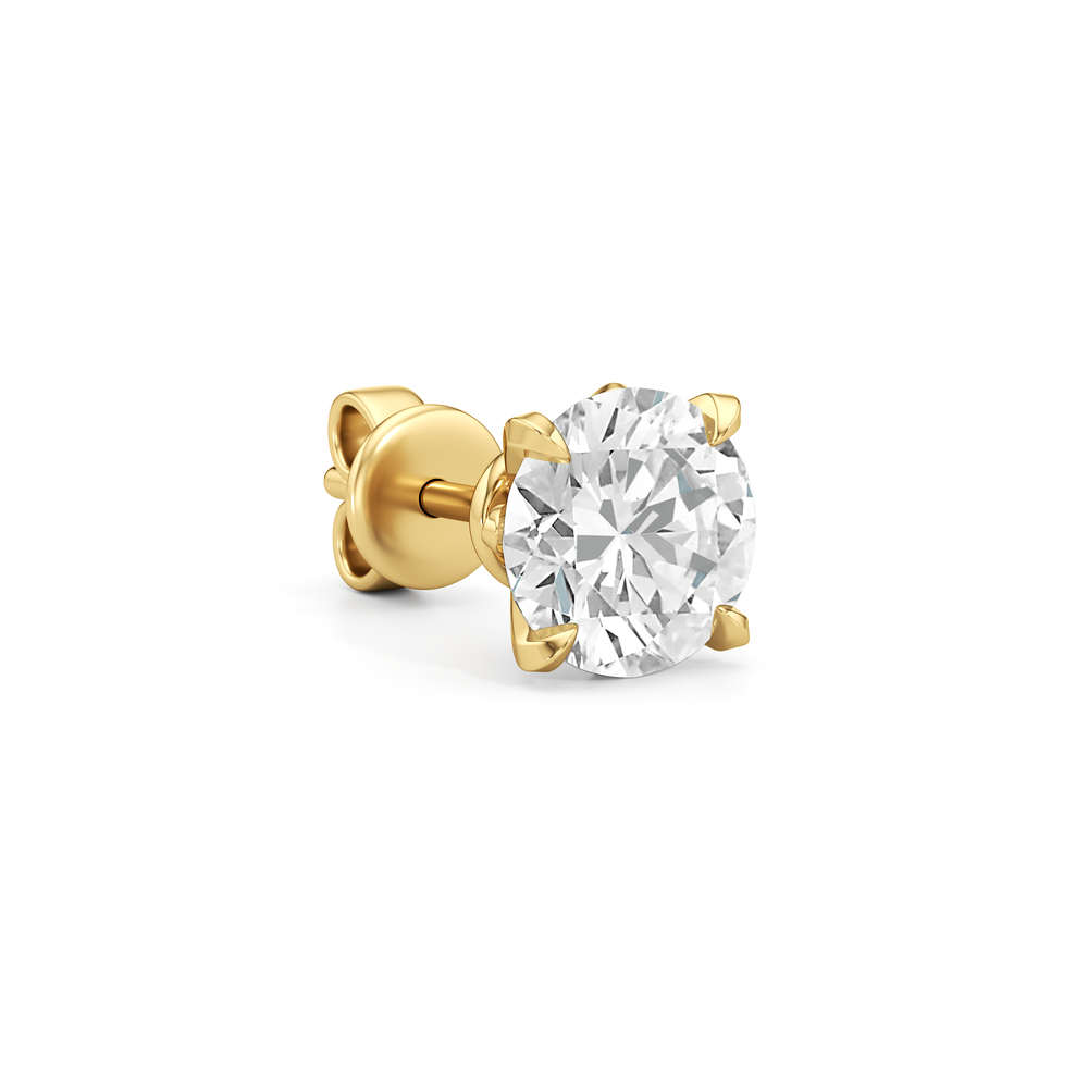 The W Studs with 18KT Yellow Gold / Lab / 4 Cut Diamond in 14KT Yellow Gold / Lab / 4 view 6
