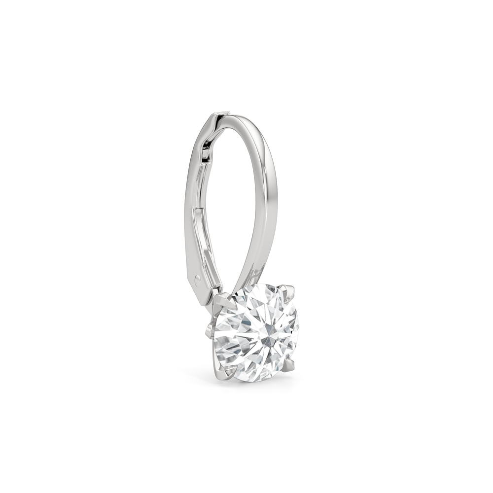 The W Classic Earrings with 18KT White Gold / Lab / 2 Cut Diamond in 14KT White Gold / Lab / 2 view 5
