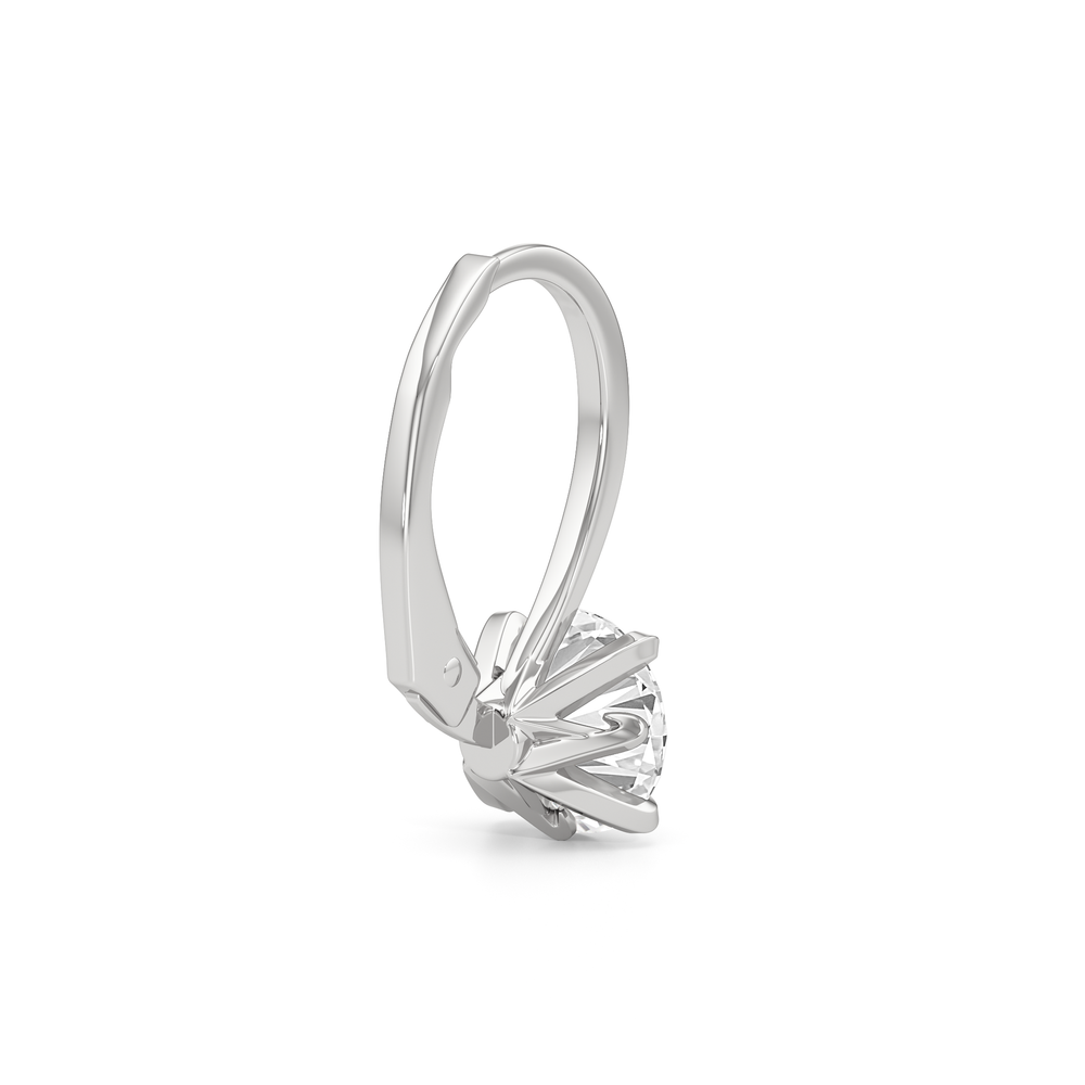 The W Classic Earrings with 18KT White Gold / Lab / 2 Cut Diamond in 14KT White Gold / Lab / 2 view 6
