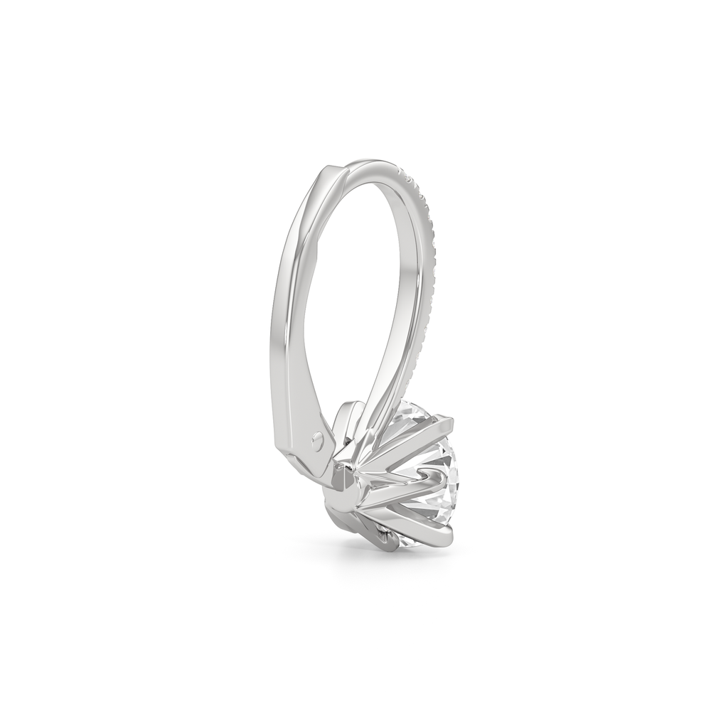 The W Pavé Earrings with 18KT White Gold / Lab / 2 1/10 Cut Diamond in 14KT White Gold / Lab / 2 1/10 view 6
