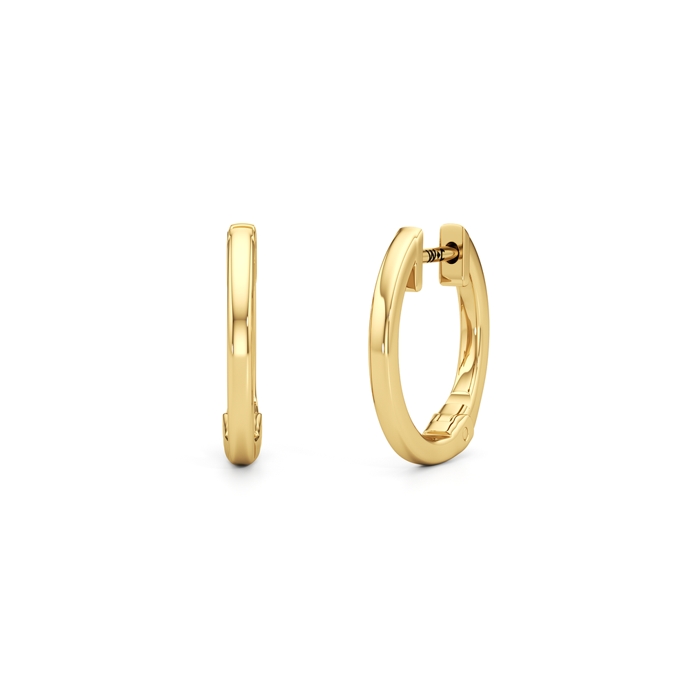 The Mara Midi Hoops with 14KT Yellow Gold Cut Diamond in 14KT Yellow Gold view 1
