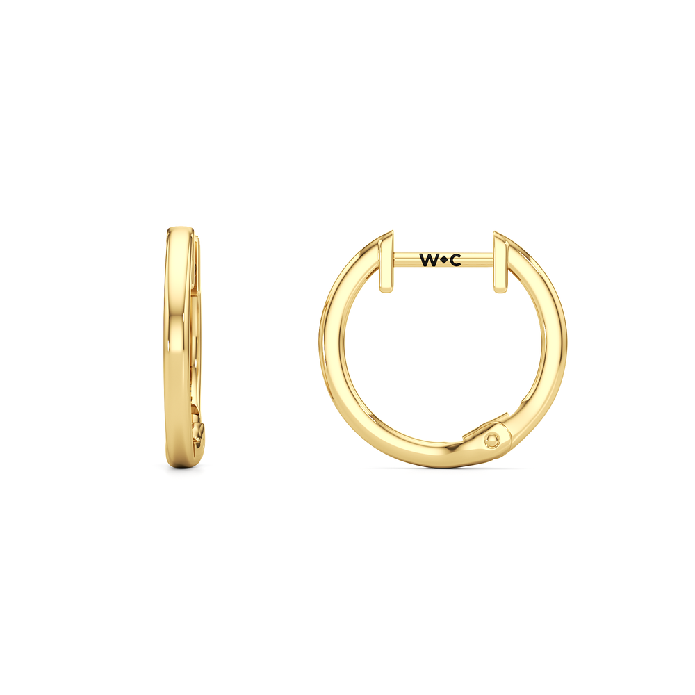 The Mara Midi Hoops with 14KT Yellow Gold Cut Diamond in 14KT Yellow Gold view 7

