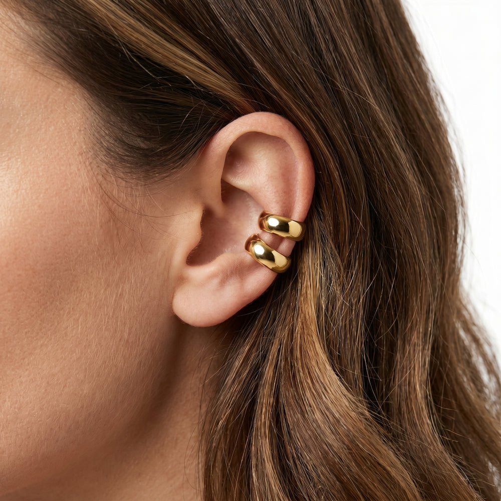 The Lucy Ear Cuff with 18K Yellow Gold Vermeil Cut Diamond in 14KT 18K Yellow Gold Vermeil view 4
