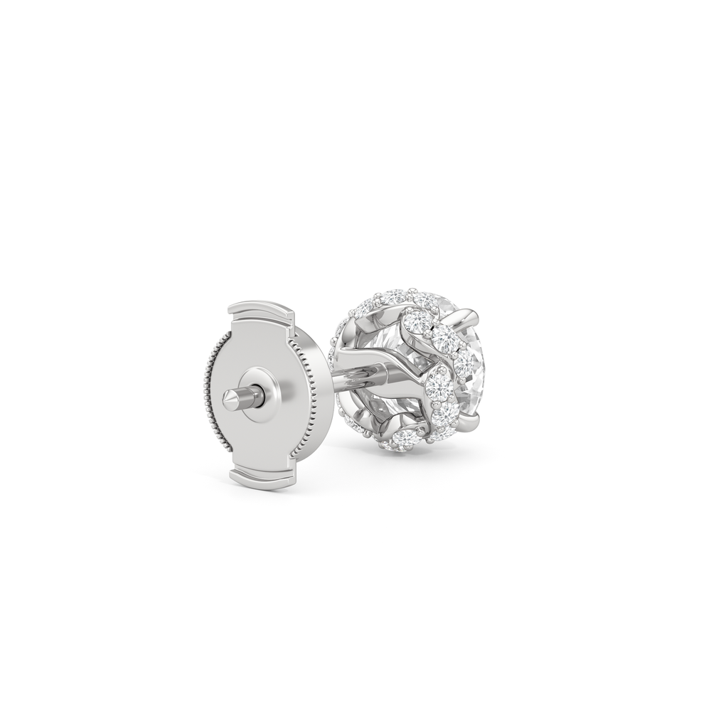 The Roosevelt Studs with Platinum / Lab / 2 1/4 Cut Diamond in 14KT Platinum / Lab / 2 1/4 view 6

