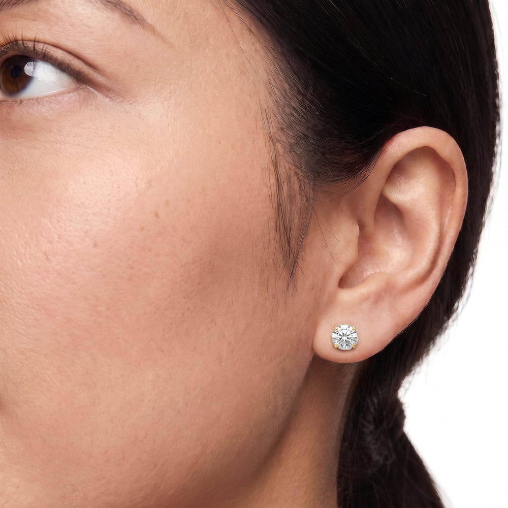 The Roosevelt Studs with 18KT Yellow Gold / Lab / 2 1/4 Cut Diamond in 14KT Yellow Gold / Lab / 2 1/4 view 3
