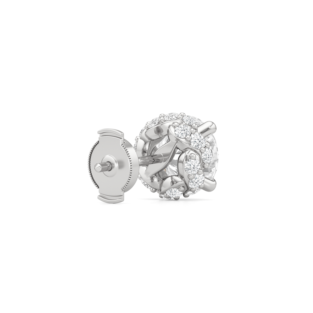 The Roosevelt Grand Studs with Platinum / Lab / 4 3/4 Cut Diamond in 14KT Platinum / Lab / 4 3/4 view 6
