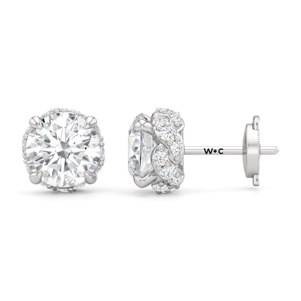 The Roosevelt Grand Studs with Platinum / Lab / 4 3/4 Cut Diamond in 14KT Platinum / Lab / 4 3/4 view 7
