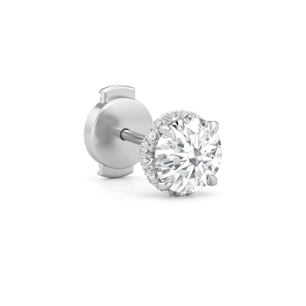 The Chrysler Studs with 18KT White Gold / Lab / 2 1/4 Cut Diamond in 14KT White Gold / Lab / 2 1/4 view 6
