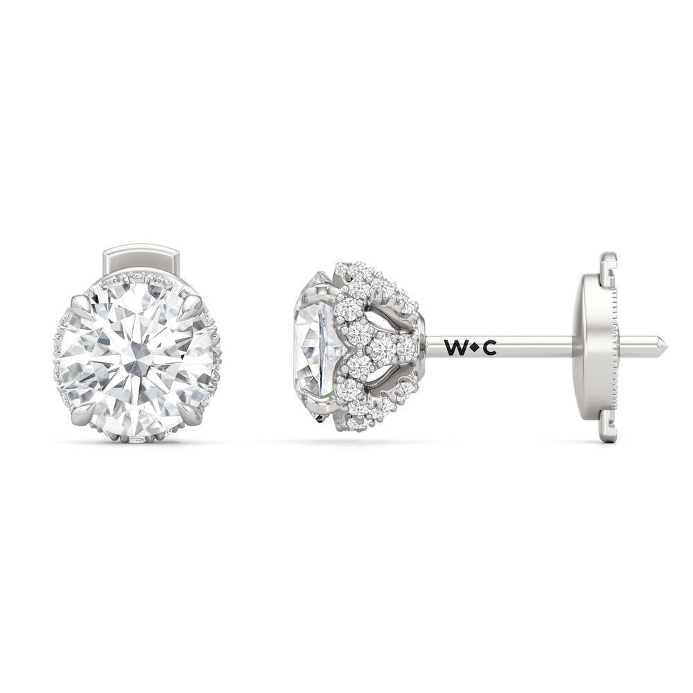 The Chrysler Studs with 18KT White Gold / Lab / 2 1/4 Cut Diamond in 14KT White Gold / Lab / 2 1/4 view 5
