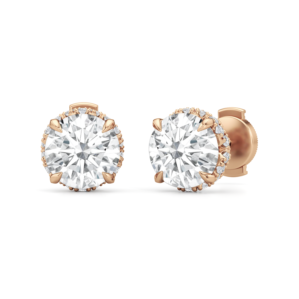 The Chrysler Studs with 18KT Rose Gold / Lab / 4 1/2 Cut Diamond in 14KT Rose Gold / Lab / 4 1/2 view 2
