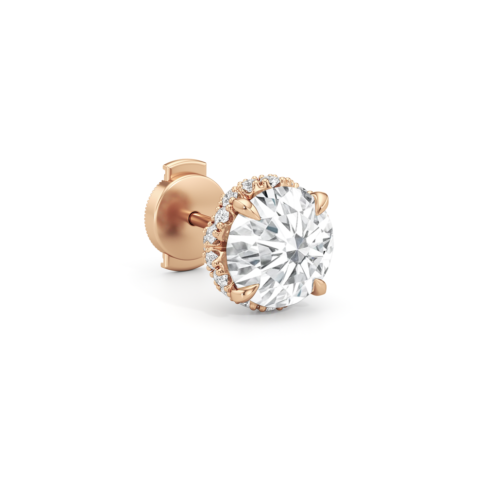 The Chrysler Studs with 18KT Rose Gold / Lab / 4 1/2 Cut Diamond in 14KT Rose Gold / Lab / 4 1/2 view 7
