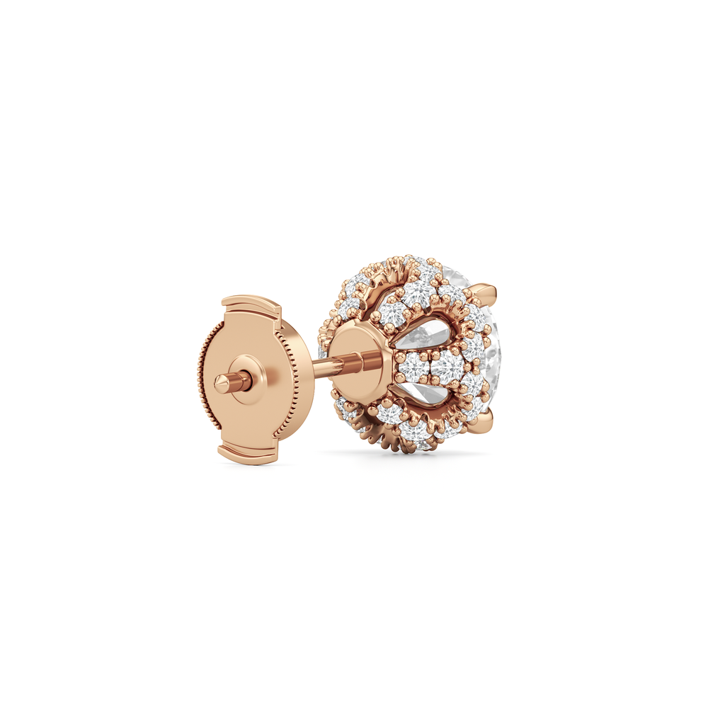 The Chrysler Studs with 18KT Rose Gold / Lab / 4 1/2 Cut Diamond in 14KT Rose Gold / Lab / 4 1/2 view 8
