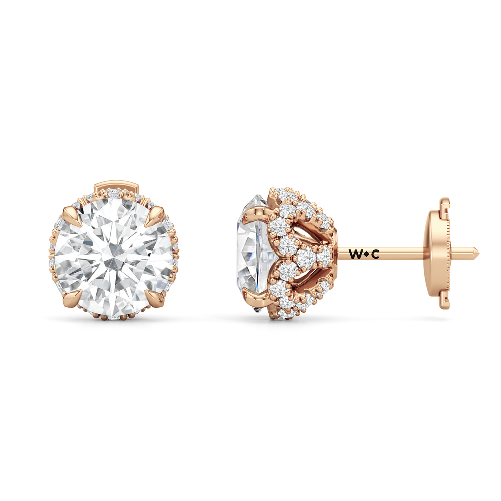 The Chrysler Studs with 18KT Rose Gold / Lab / 4 1/2 Cut Diamond in 14KT Rose Gold / Lab / 4 1/2 view 6

