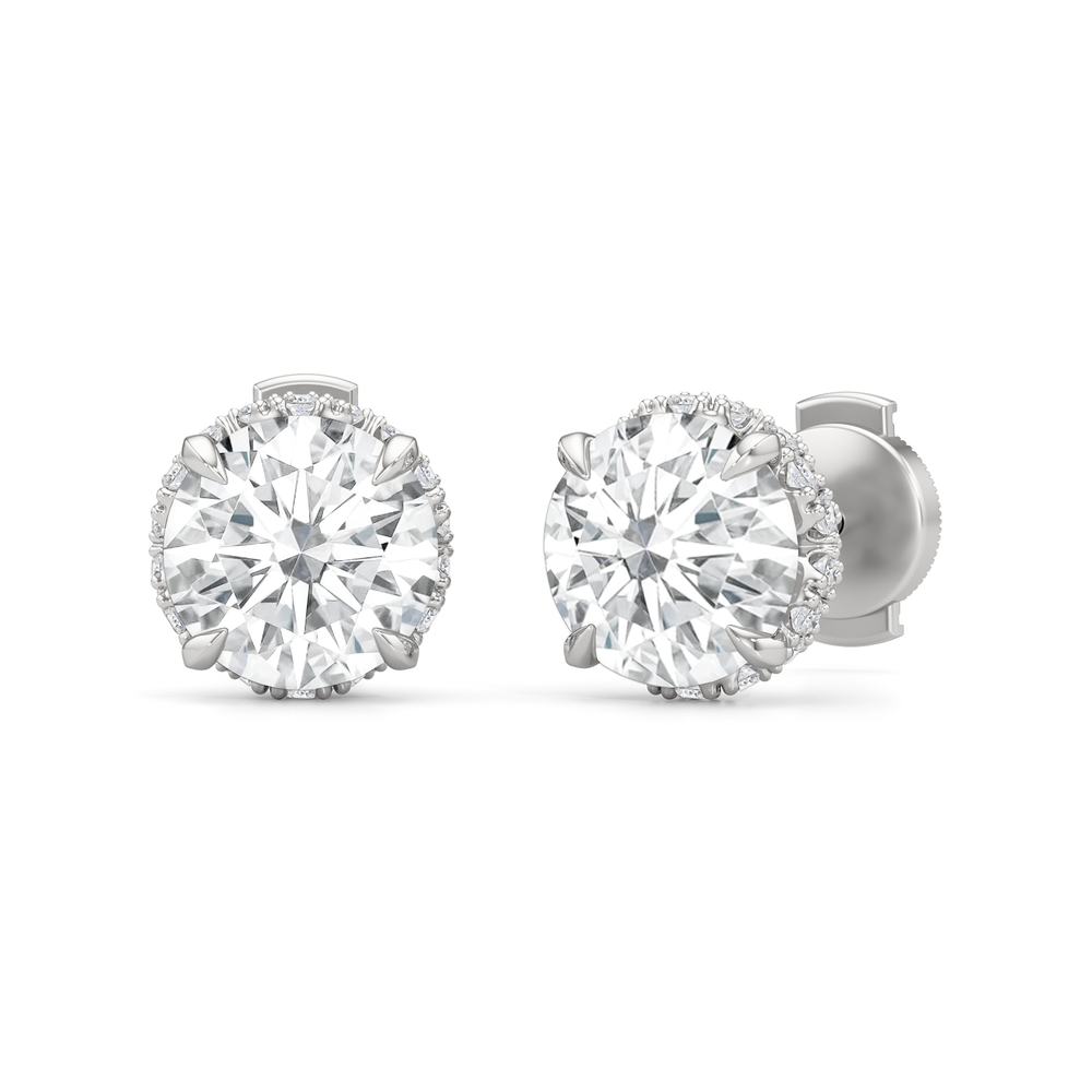 The Chrysler Studs with 18KT White Gold / Lab / 4 1/2 Cut Diamond in 14KT White Gold / Lab / 4 1/2 view 2

