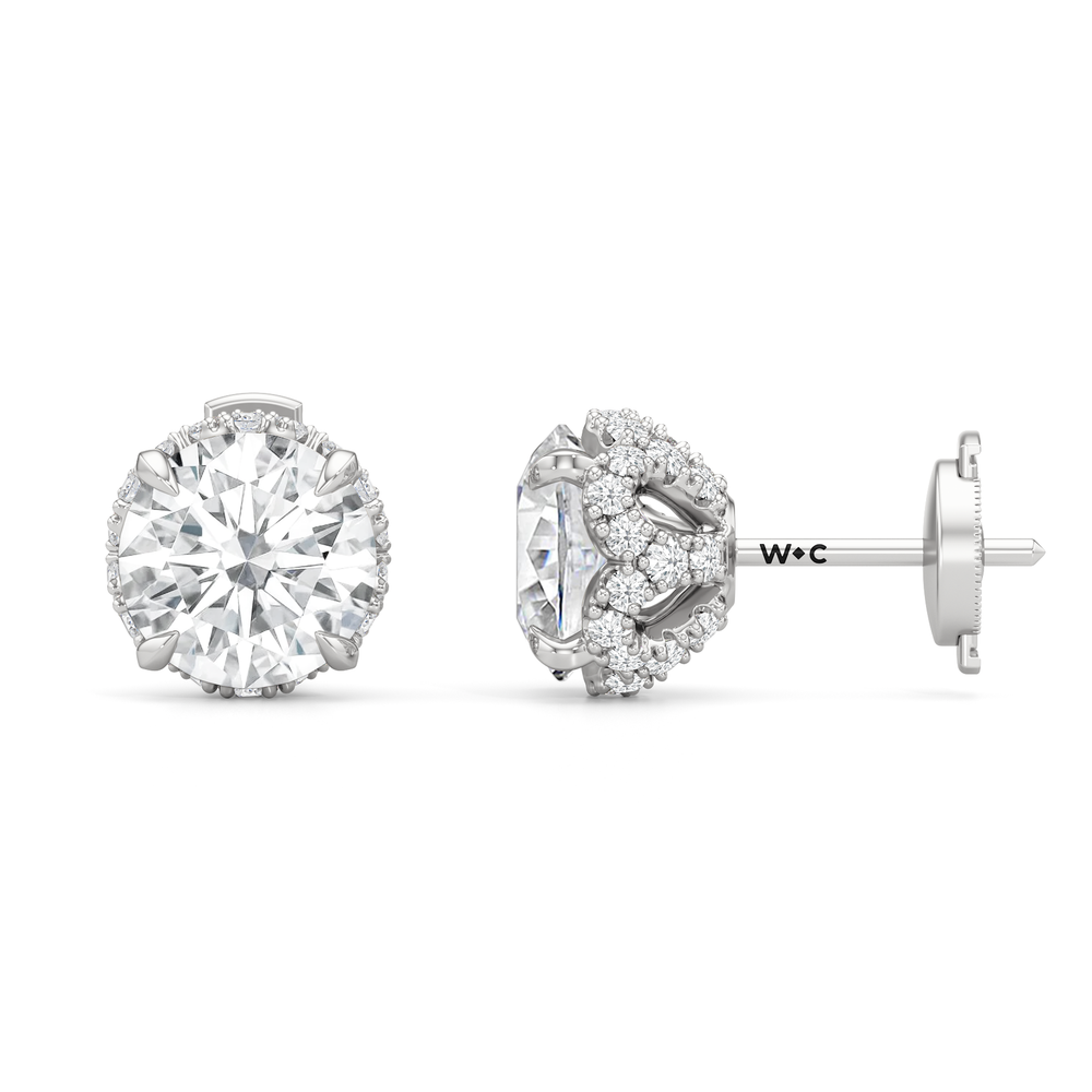 The Chrysler Studs with 18KT White Gold / Lab / 4 1/2 Cut Diamond in 14KT White Gold / Lab / 4 1/2 view 6
