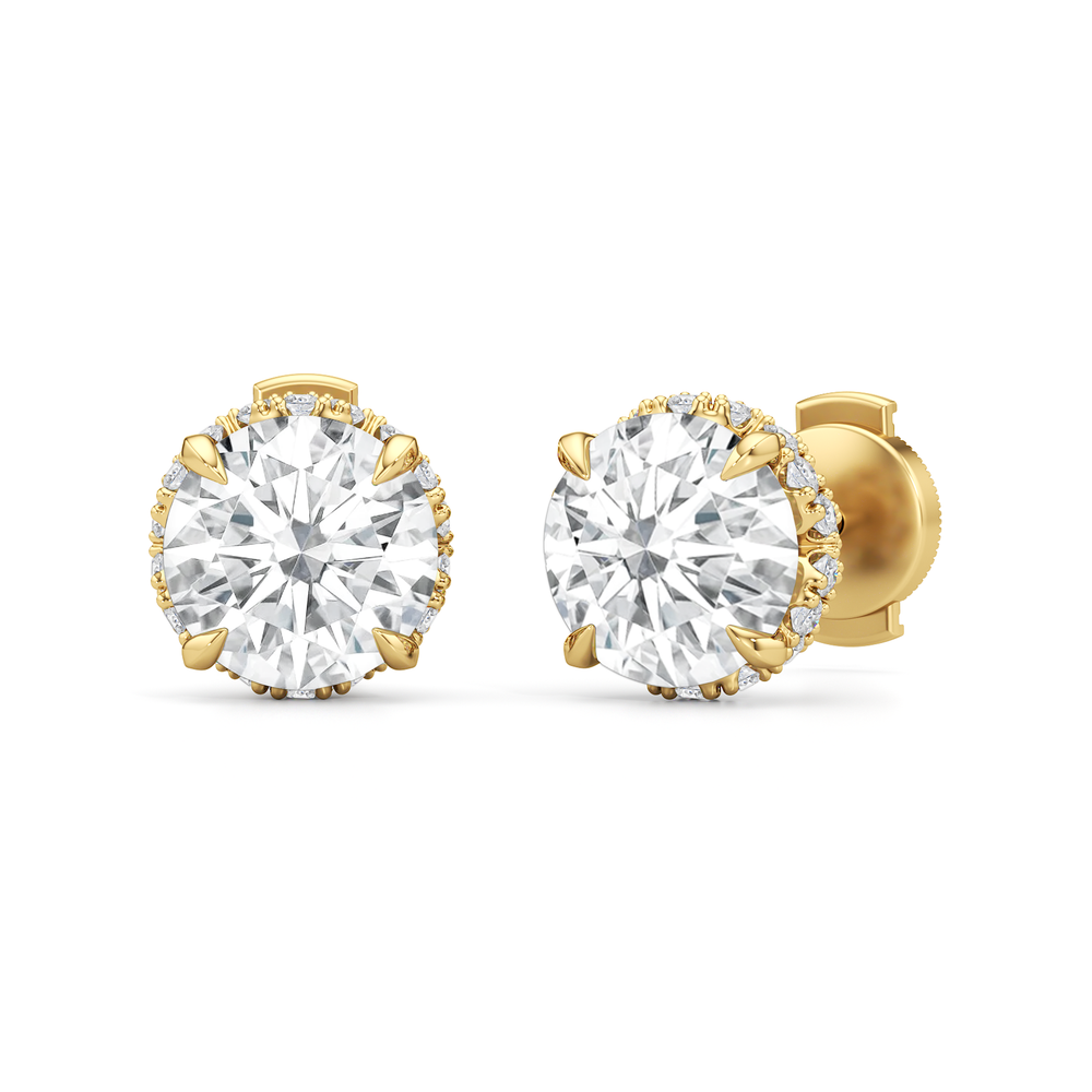 The Chrysler Studs with 18KT Yellow Gold / Lab / 4 1/2 Cut Diamond in 14KT Yellow Gold / Lab / 4 1/2 view 2
