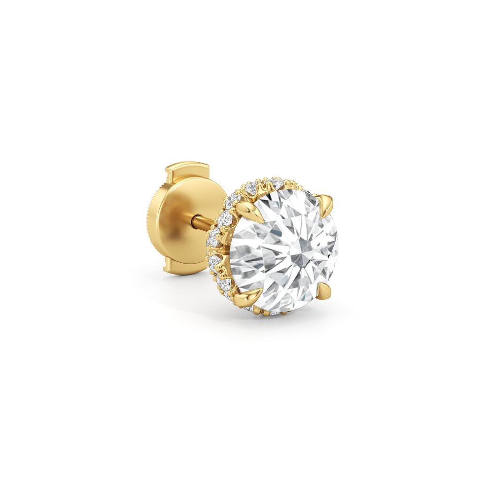 The Chrysler Studs with 18KT Yellow Gold / Lab / 4 1/2 Cut Diamond in 14KT Yellow Gold / Lab / 4 1/2 view 7
