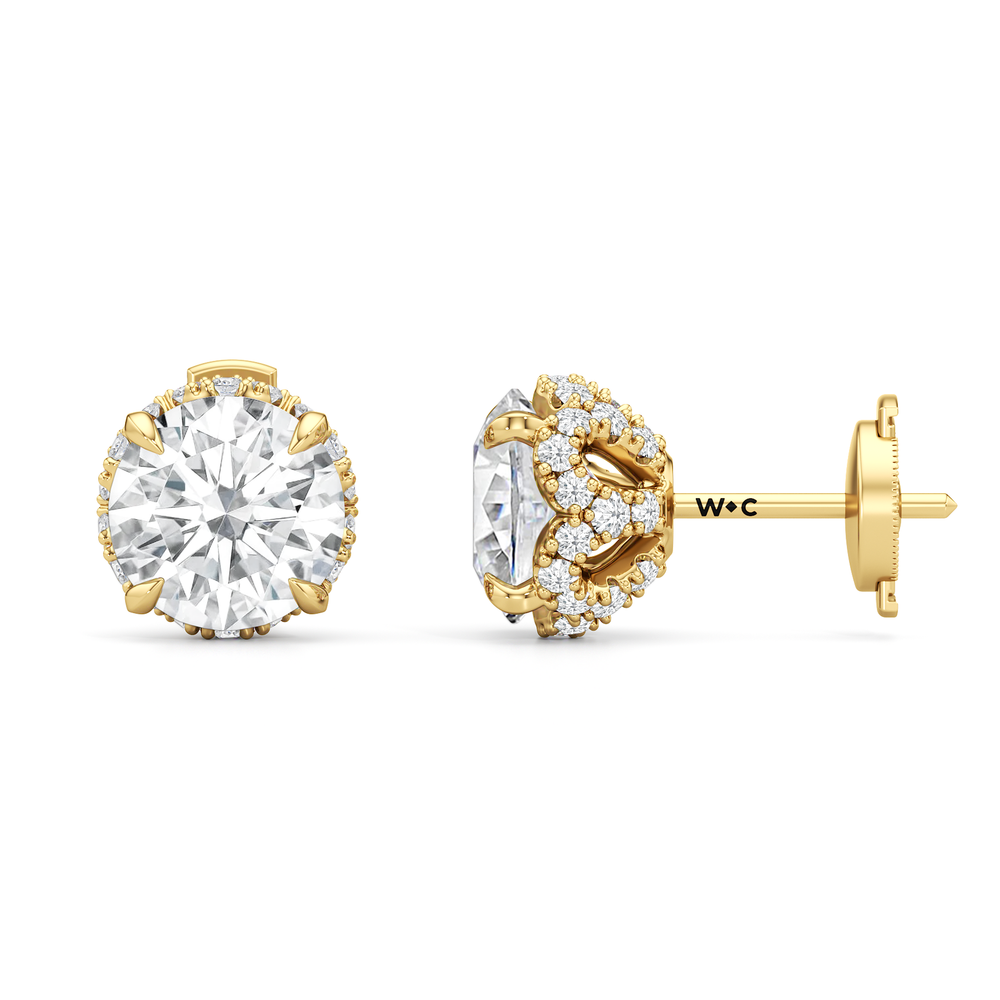 The Chrysler Studs with 18KT Yellow Gold / Lab / 4 1/2 Cut Diamond in 14KT Yellow Gold / Lab / 4 1/2 view 6
