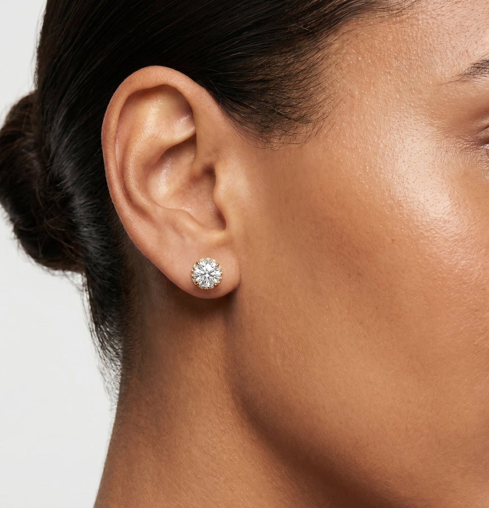 The Chrysler Studs with 18KT Rose Gold / Lab / 4 1/2 Cut Diamond in 14KT Rose Gold / Lab / 4 1/2 view 5
