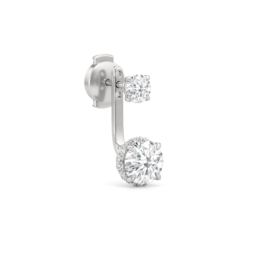 The Chrysler Front Back Studs with 18KT White Gold / Lab / 2 3/4 Cut Diamond in 14KT White Gold / Lab / 2 3/4 view 6

