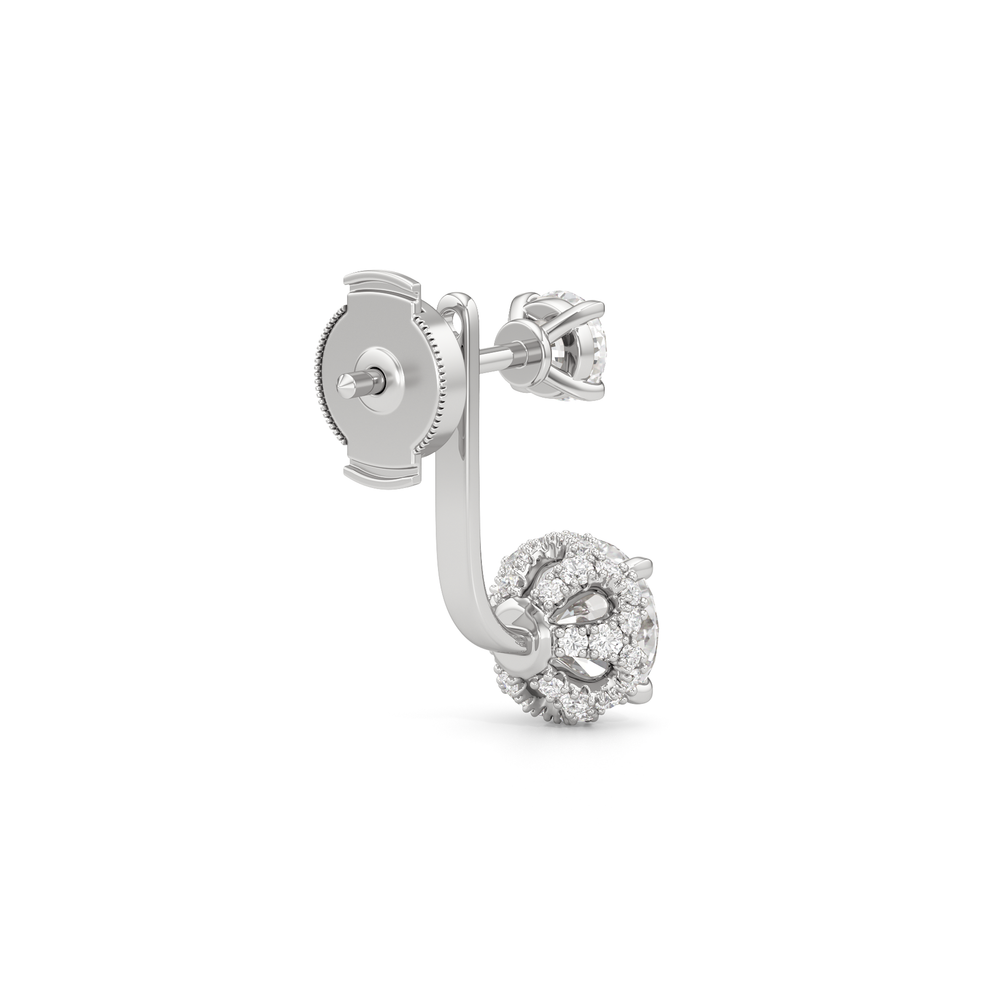The Chrysler Front Back Studs with 18KT White Gold / Lab / 2 3/4 Cut Diamond in 14KT White Gold / Lab / 2 3/4 view 7
