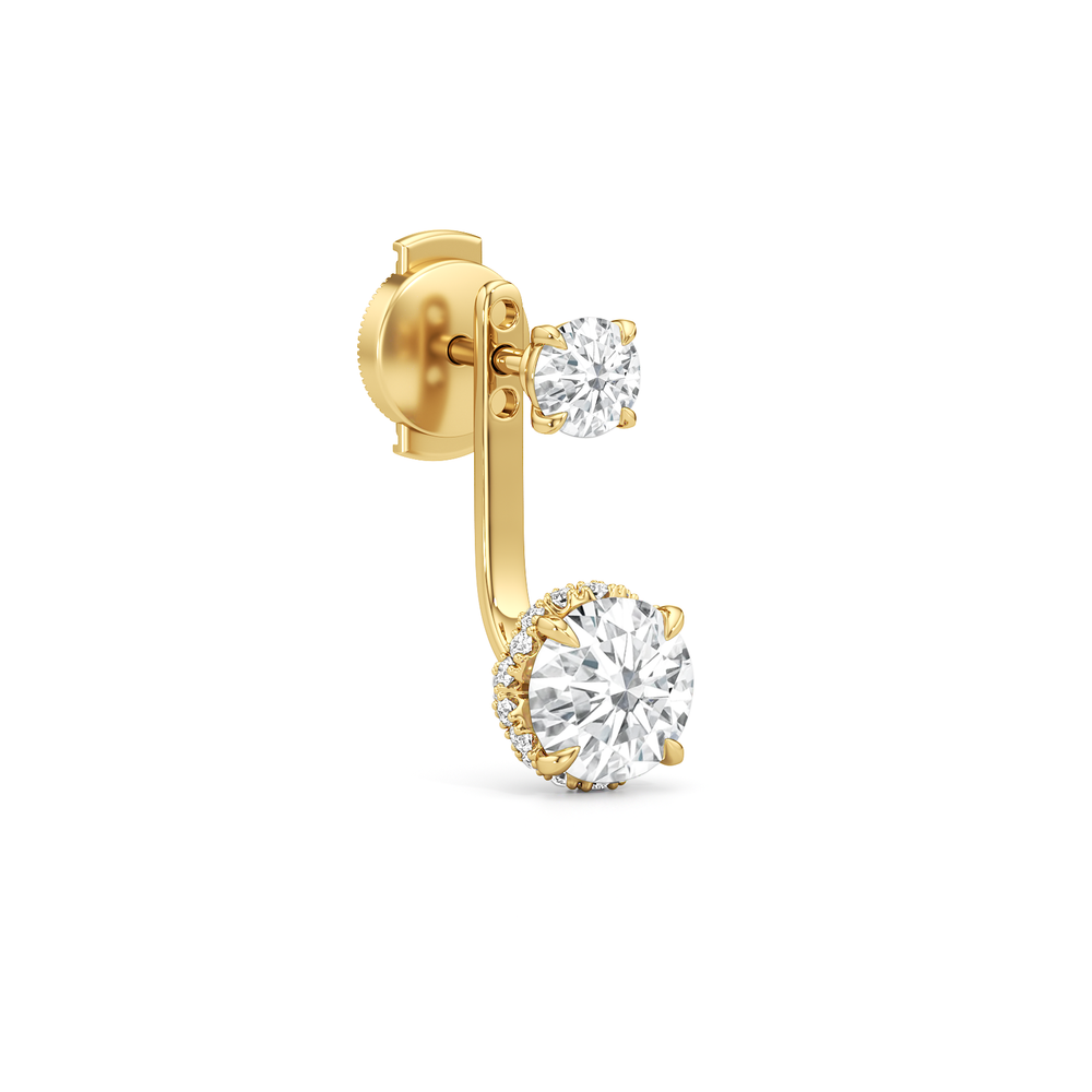 The Chrysler Front Back Studs with 18KT Yellow Gold / Lab / 2 3/4 Cut Diamond in 14KT Yellow Gold / Lab / 2 3/4 view 6

