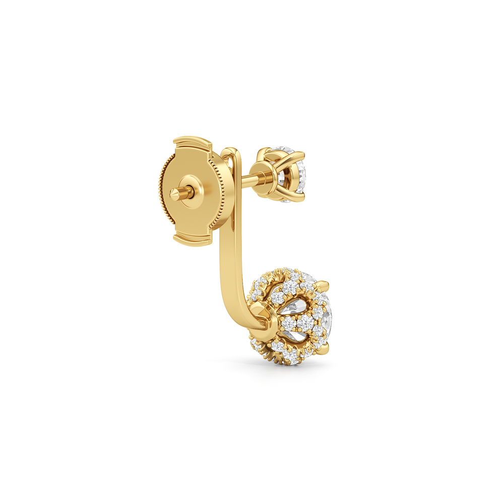 The Chrysler Front Back Studs with 18KT Yellow Gold / Lab / 2 3/4 Cut Diamond in 14KT Yellow Gold / Lab / 2 3/4 view 7
