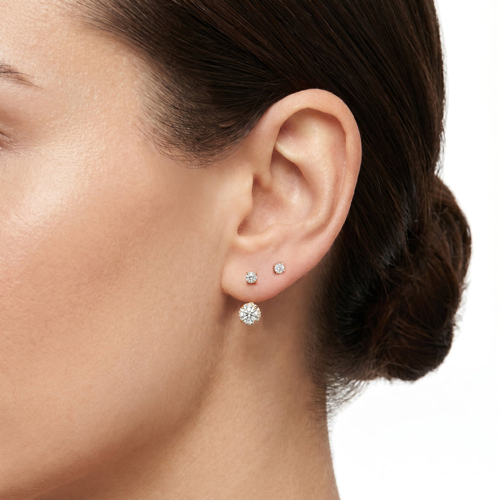 The Chrysler Front Back Studs with 18KT Yellow Gold / Lab / 2 3/4 Cut Diamond in 14KT Yellow Gold / Lab / 2 3/4 view 4
