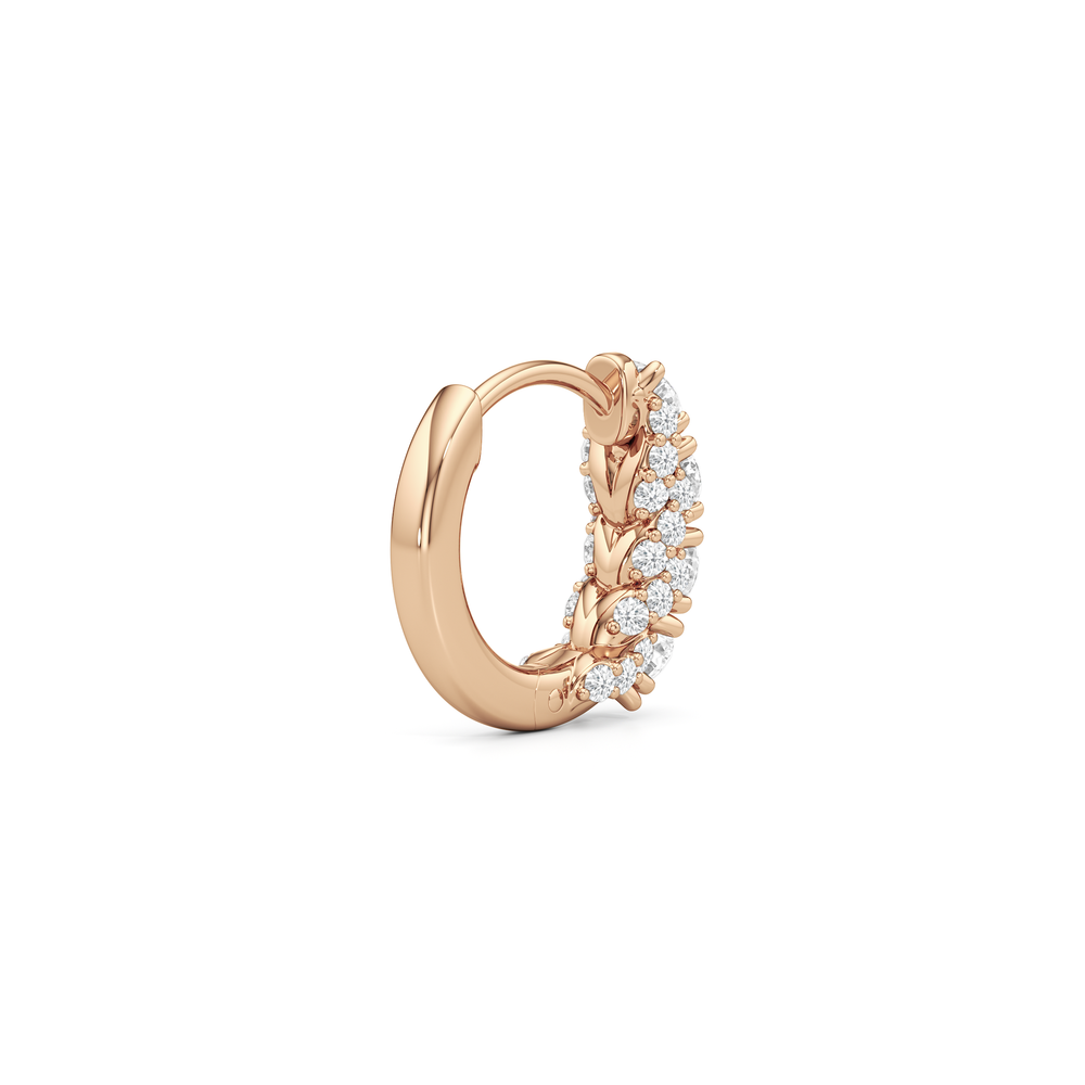 The Roosevelt Hoops with 18KT Rose Gold / Lab / 5/8 Cut Diamond in 14KT Rose Gold / Lab / 5/8 view 6
