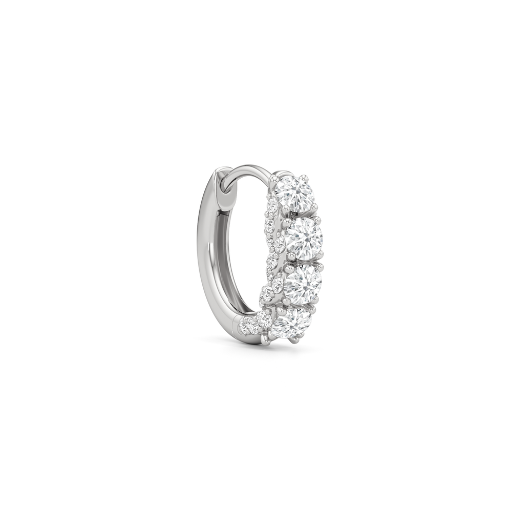 The Roosevelt Hoops with Platinum / Lab / 5/8 Cut Diamond in 14KT Platinum / Lab / 5/8 view 5
