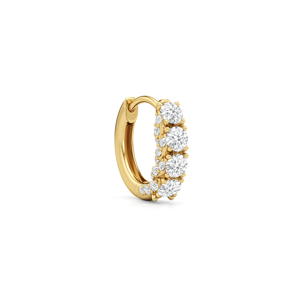 The Roosevelt Hoops with 18KT Yellow Gold / Lab / 5/8 Cut Diamond in 14KT Yellow Gold / Lab / 5/8 view 5
