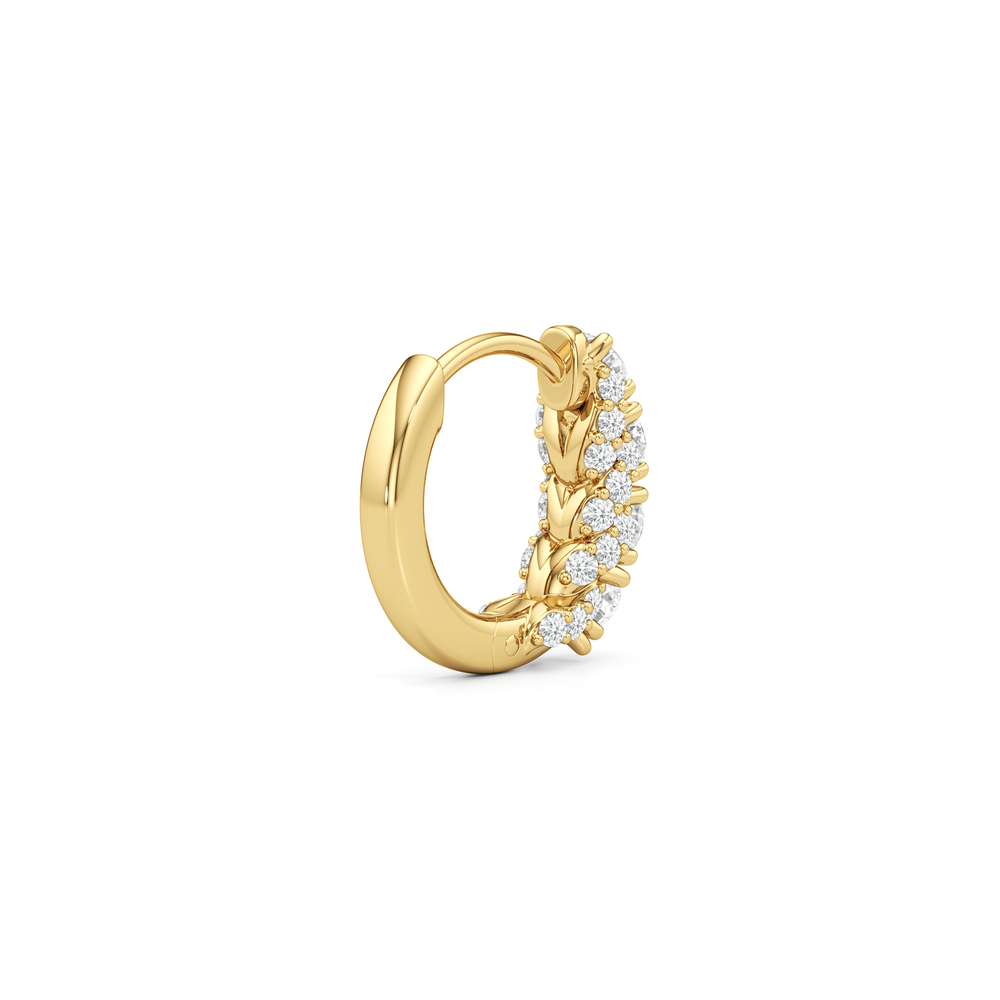 The Roosevelt Hoops with 18KT Yellow Gold / Lab / 5/8 Cut Diamond in 14KT Yellow Gold / Lab / 5/8 view 6
