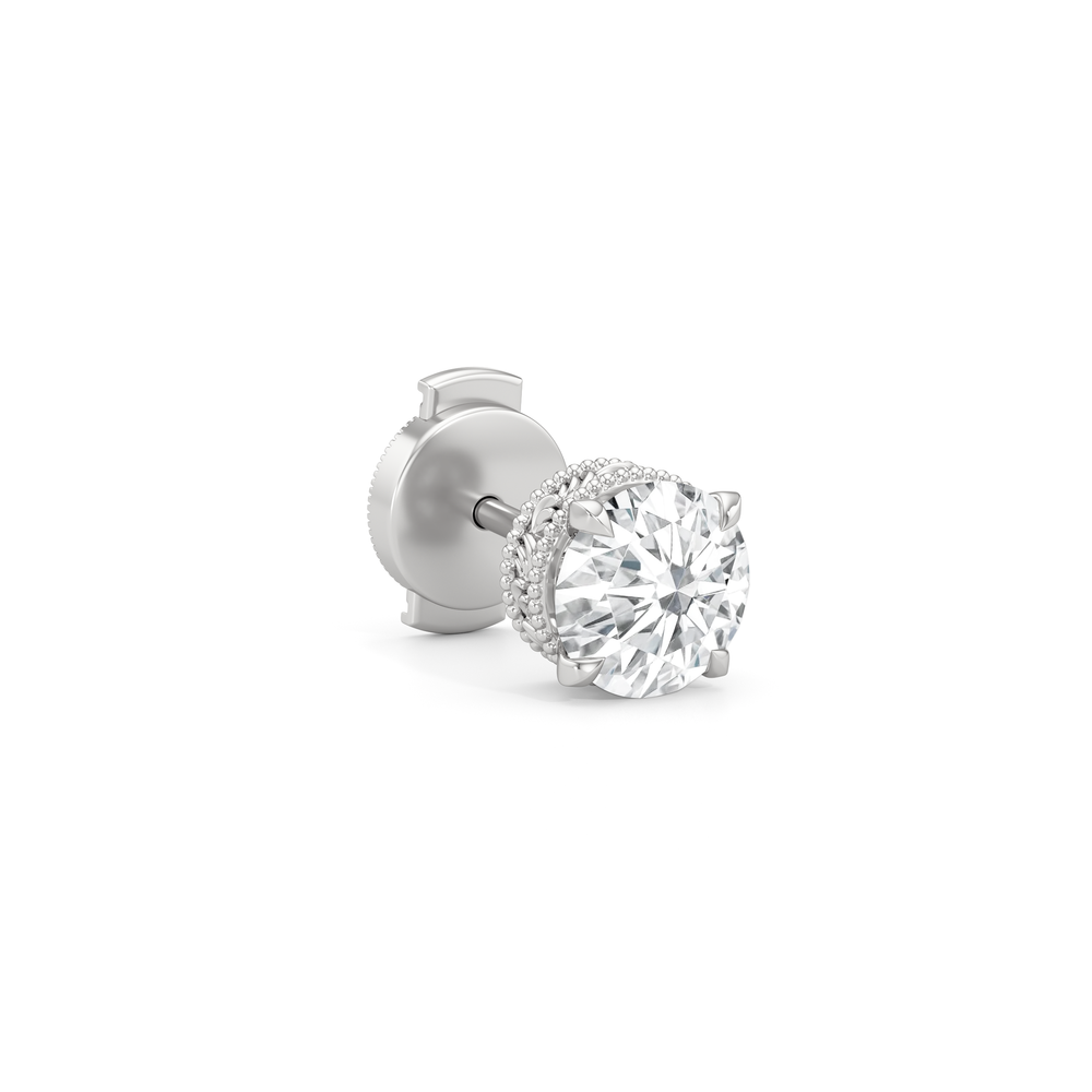 The Seraphine Studs with 14KT White Gold / Lab / 2 1/20 Cut Diamond in 14KT White Gold / Lab / 2 1/20 view 5
