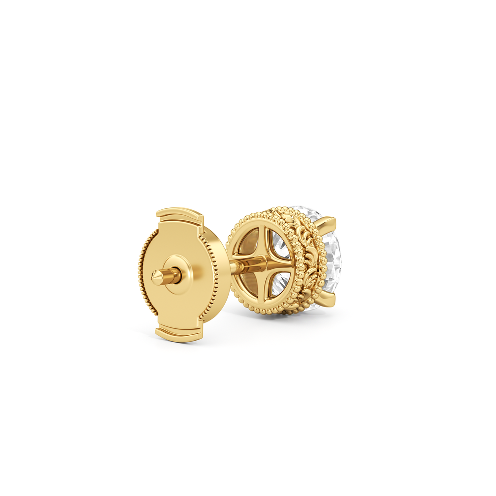 The Seraphine Studs with 14KT Yellow Gold / Lab / 2 1/20 Cut Diamond in 14KT Yellow Gold / Lab / 2 1/20 view 6

