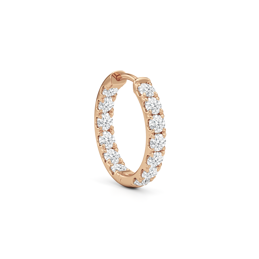The Elan Hoops with 14KT Rose Gold / Lab / 1 3/8 Cut Diamond in 14KT Rose Gold / Lab / 1 3/8 view 4
