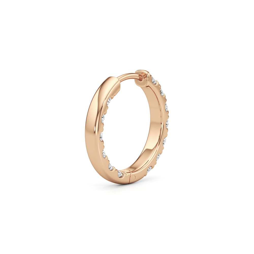The Elan Hoops with 14KT Rose Gold / Lab / 1 3/8 Cut Diamond in 14KT Rose Gold / Lab / 1 3/8 view 5
